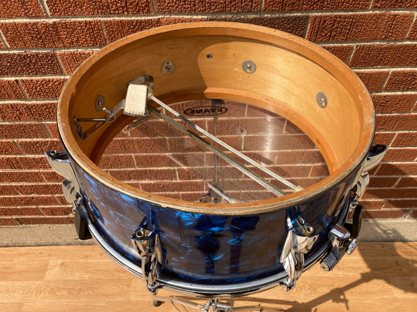 1960s Premier 5.5x14 Royal Ace Snare Drum Blue Pearl