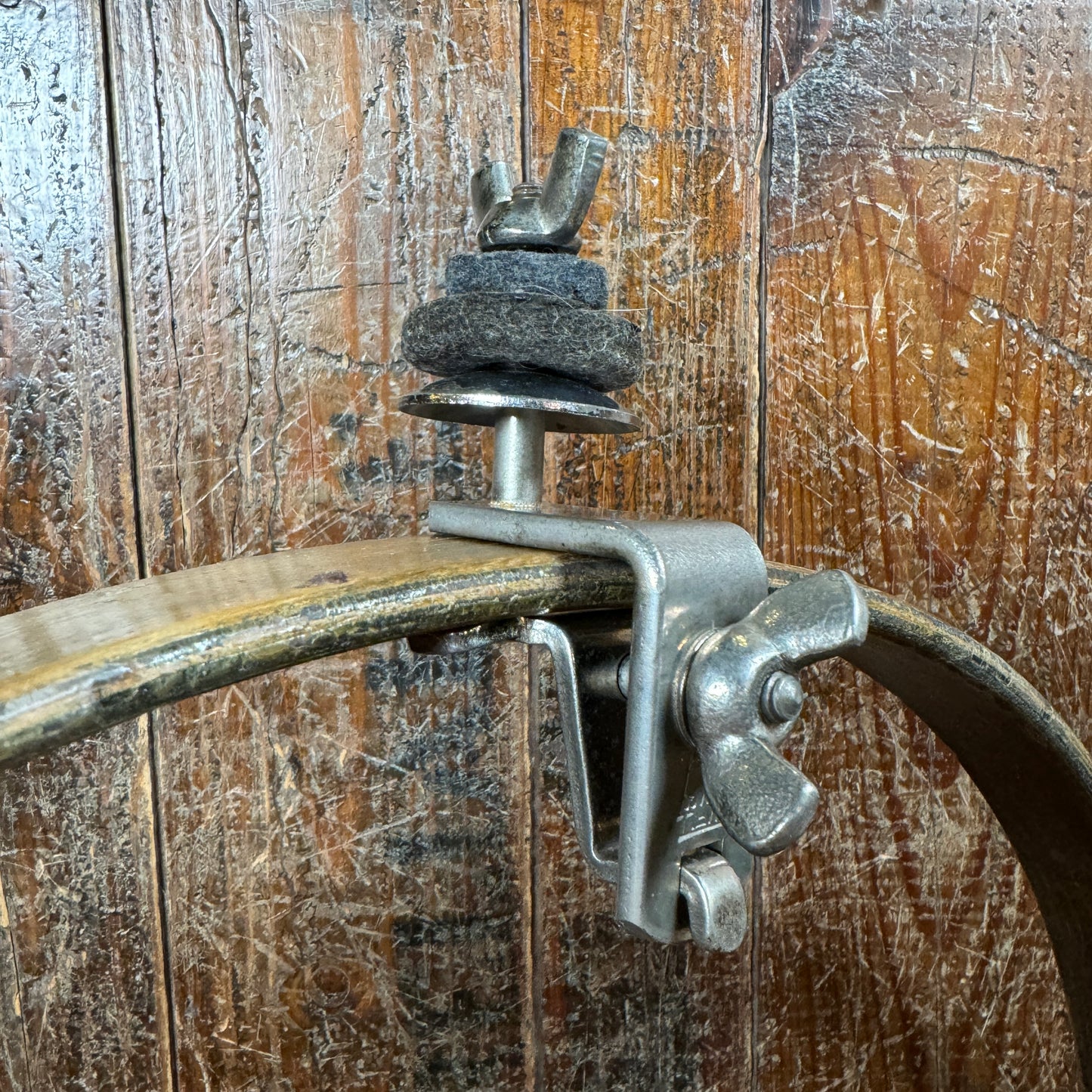1940s-1950s WFL No. 1379 Brush Cymbal Holder Ludwig Hoop Mounted Clamp
