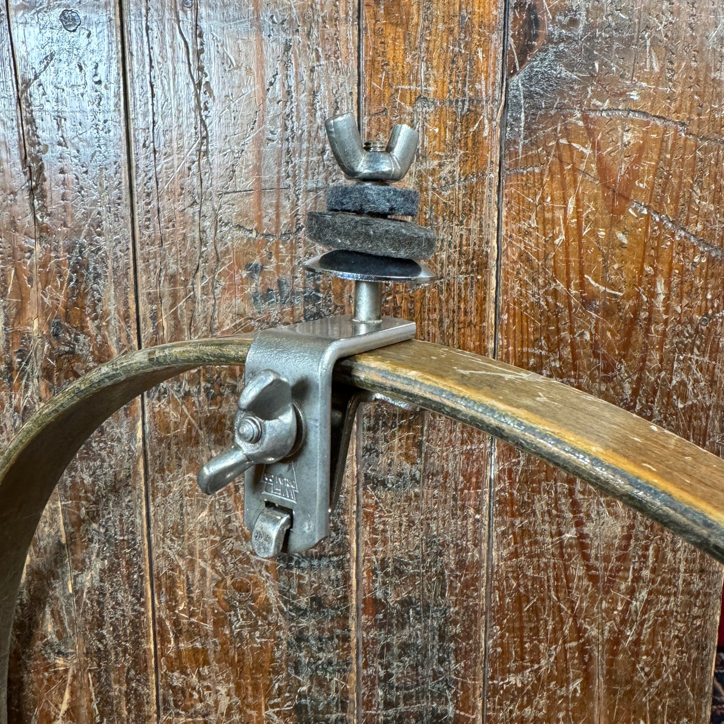 1940s-1950s WFL No. 1379 Brush Cymbal Holder Ludwig Hoop Mounted Clamp