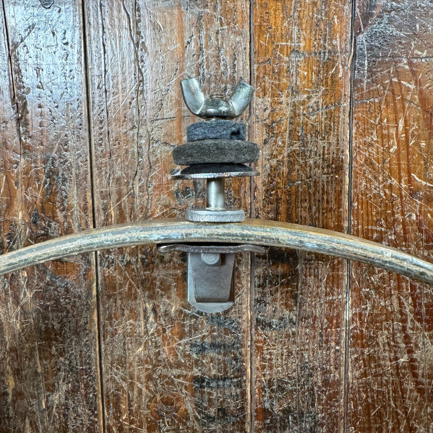 1940s-1950s WFL No. 1379 Brush Cymbal Holder Ludwig Hoop Mounted Clamp