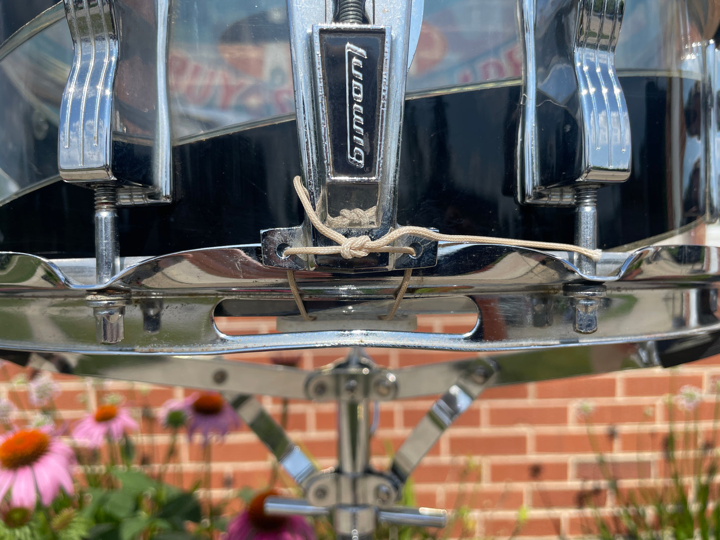 1970s Ludwig Vistalite 5x14 Snare Drum Black/Clear Spiral 3-Band Swirl Pattern C