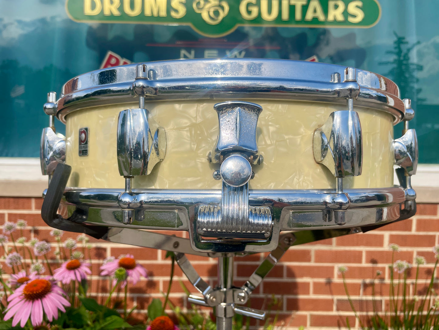1960s Premier 4x14 Royal-Ace White Marine Pearl