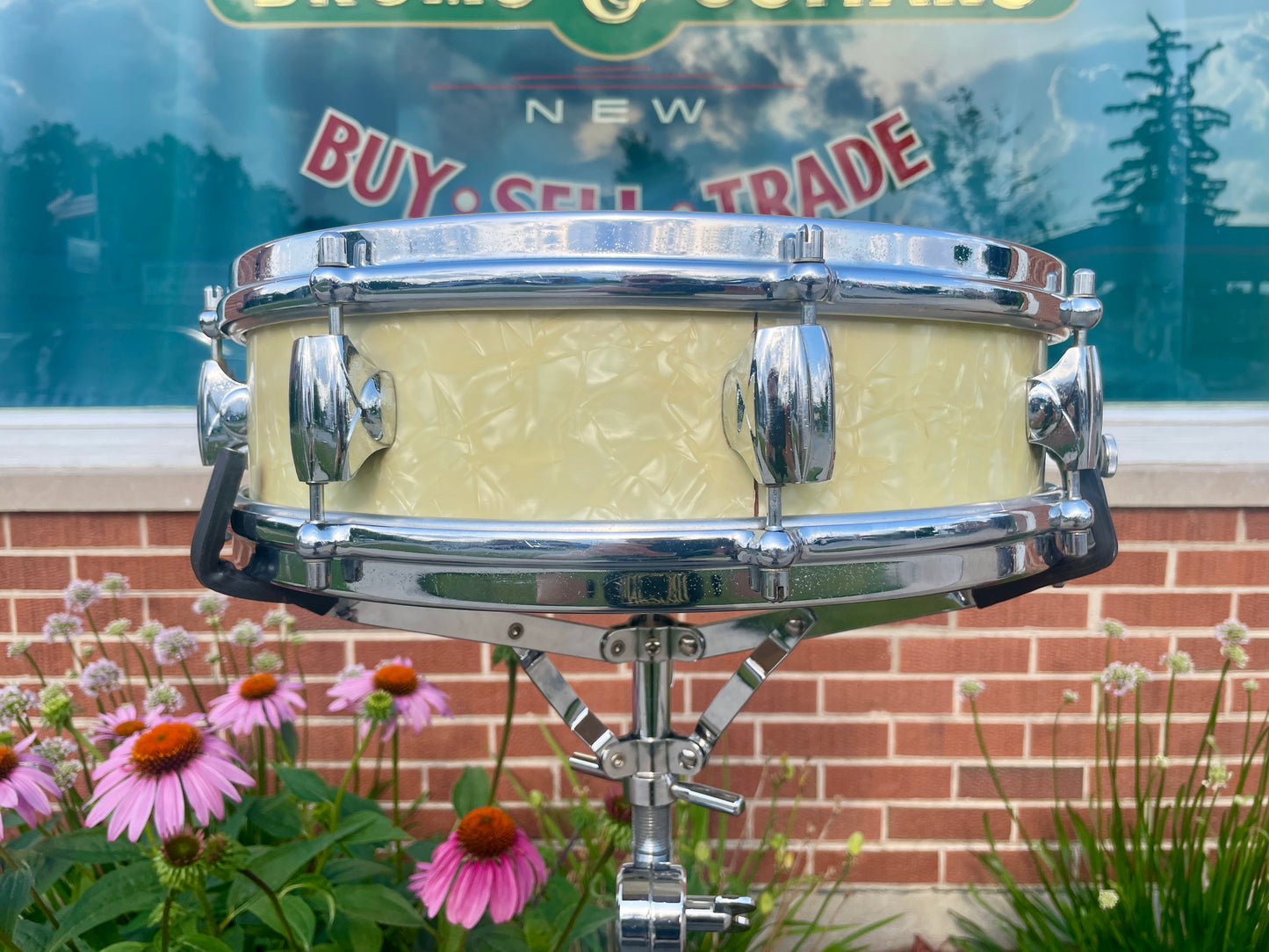 1960s Premier 4x14 Royal-Ace White Marine Pearl