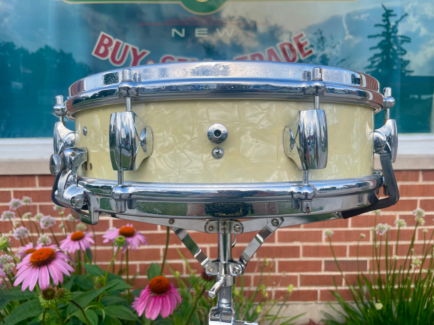 1960s Premier 4x14 Royal-Ace White Marine Pearl