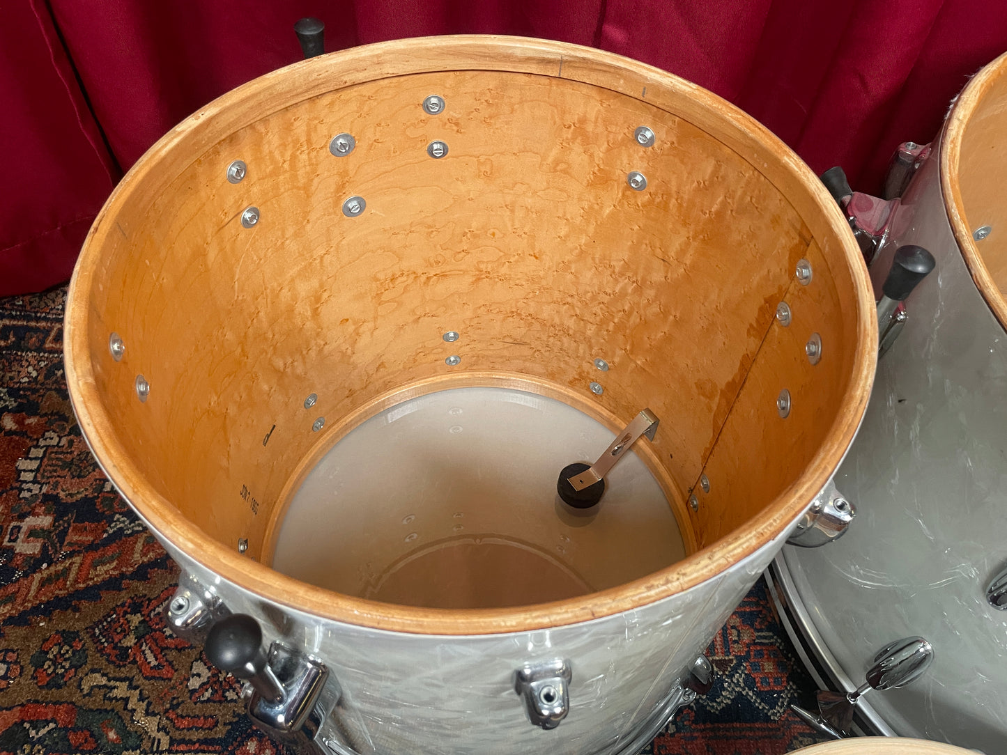 1960s Slingerland Gene Krupa Deluxe Outfit Drum Set White Marine Pearl 22/13/16