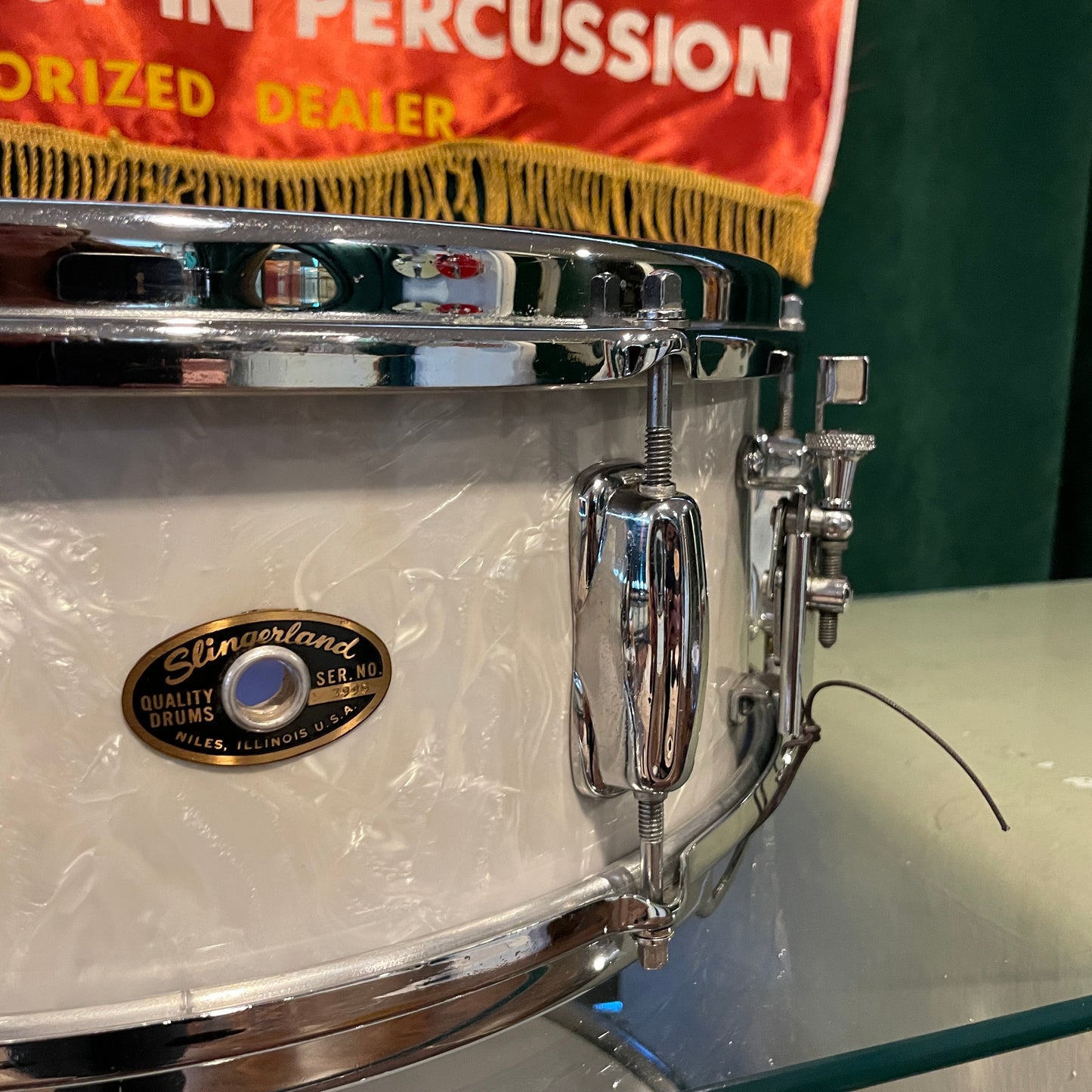 1962 Slingerland 5.5x14 No. 146 Hollywood Ace Snare Drum White Marine Pearl