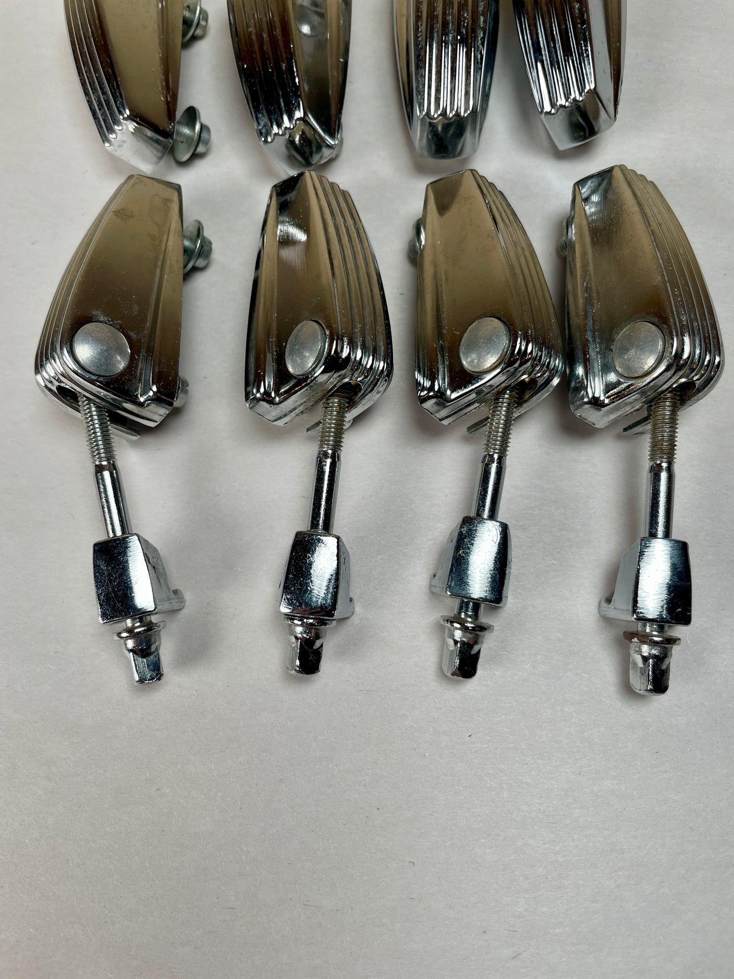 1970s Hollywood Meazzi Set of 8 Lugs w/ Clips & Rods President Tronic Multisound