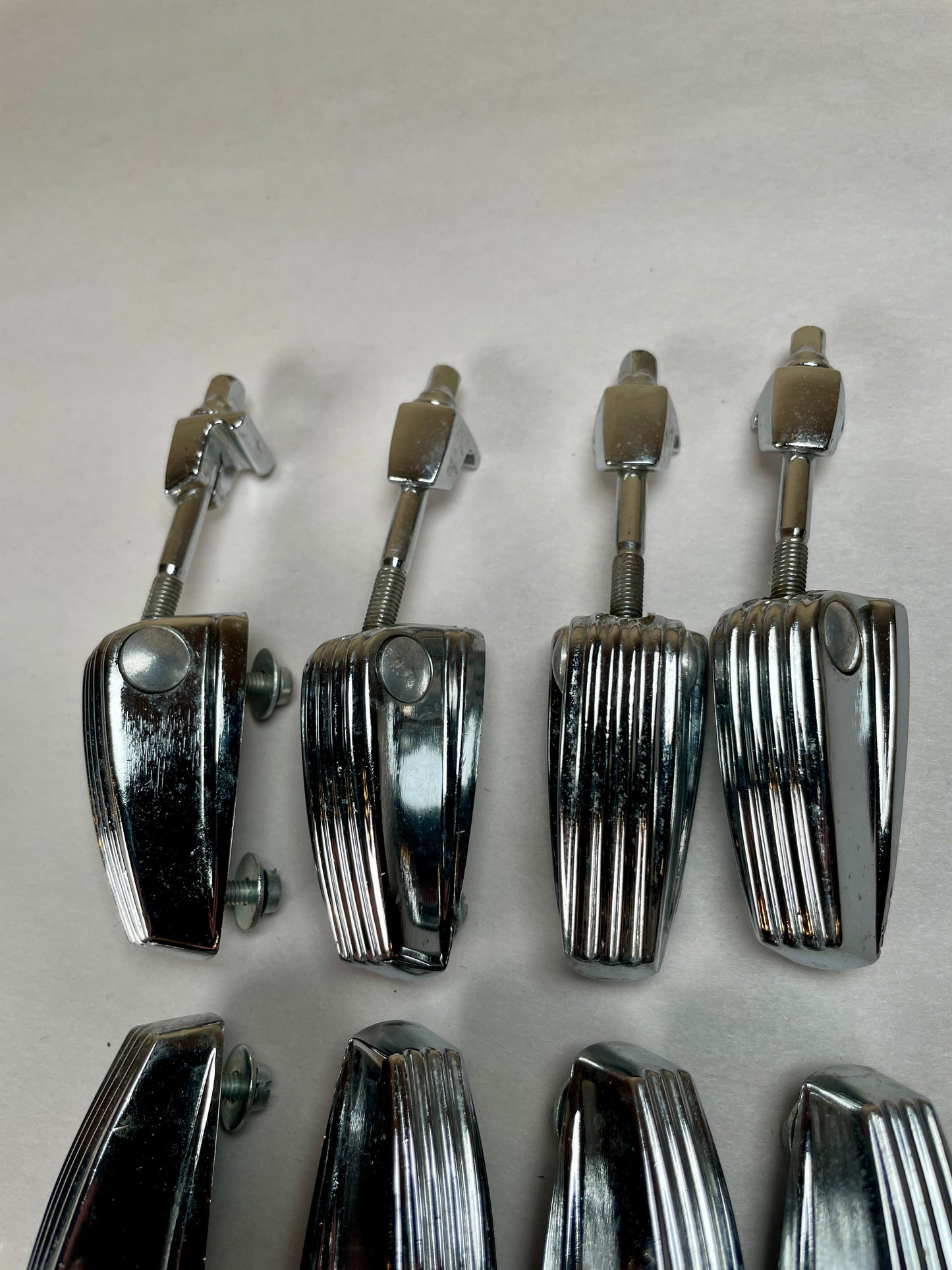 1970s Hollywood Meazzi Set of 8 Lugs w/ Clips & Rods President Tronic Multisound