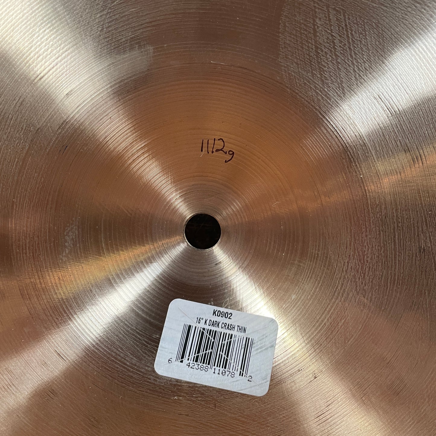16" Zildjian K Dark Thin Crash Cymbal 1112g K0902 *Video Demo*
