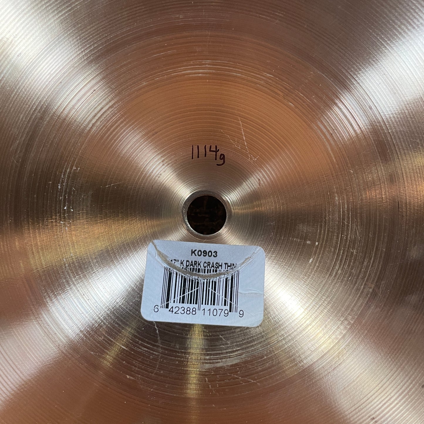 17" Zildjian K Dark Thin Crash Cymbal 1114g K0903 *Video Demo*