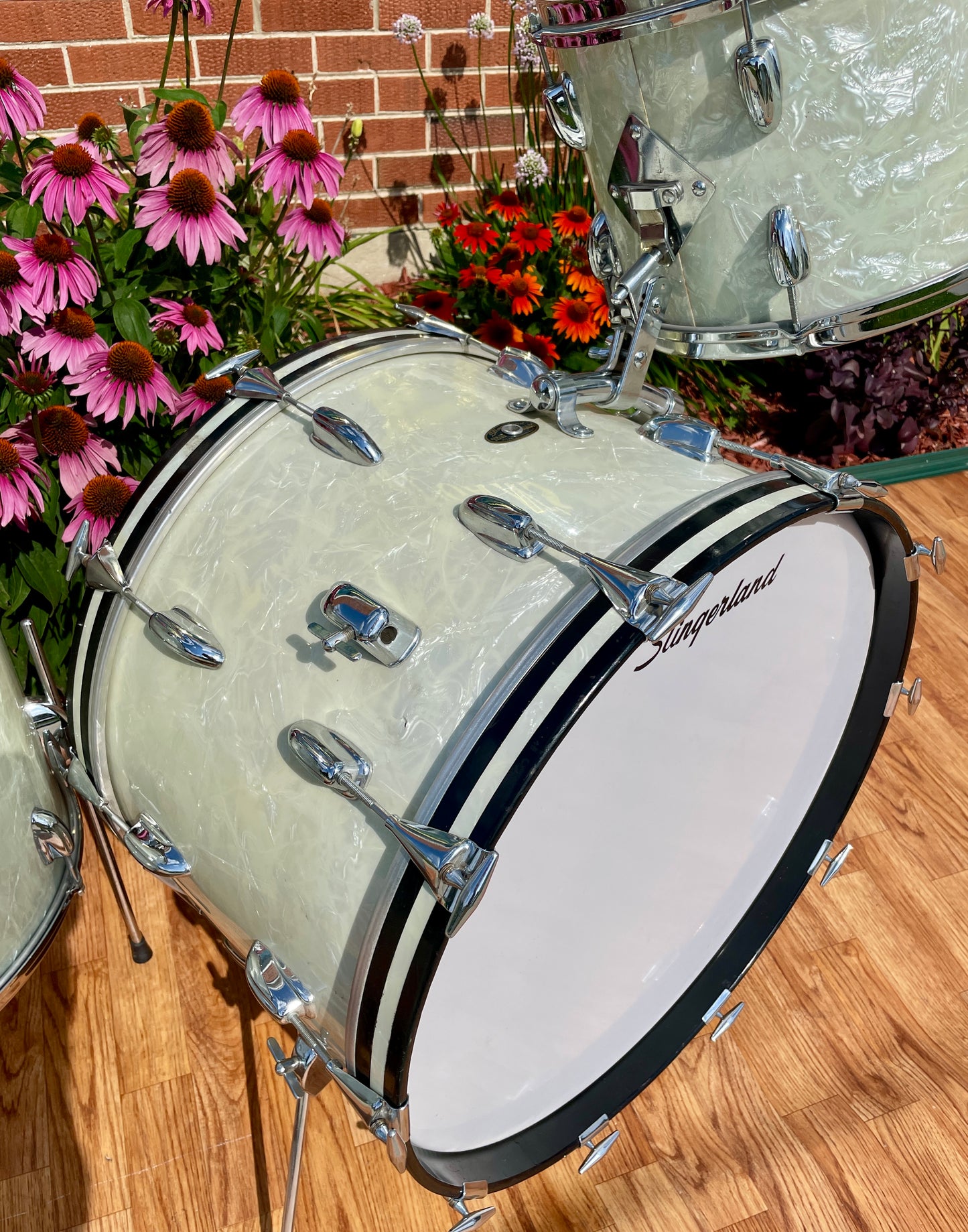 1960s Slingerland Gene Krupa Deluxe Outfit Drum Set White Marine Pearl 22/13/16
