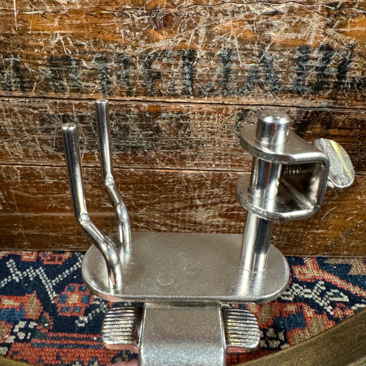 1940s / 1950s WFL Bell Block Holder w/ U-Clamp No. 1323 Nickel Ludwig