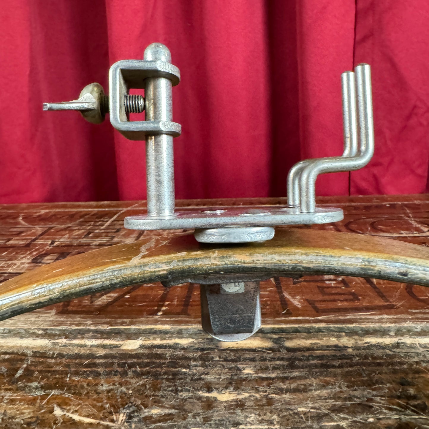 1960s Ludwig Bell Block Holder w/ U-Clamp No. 1323 Script Logo Nickel