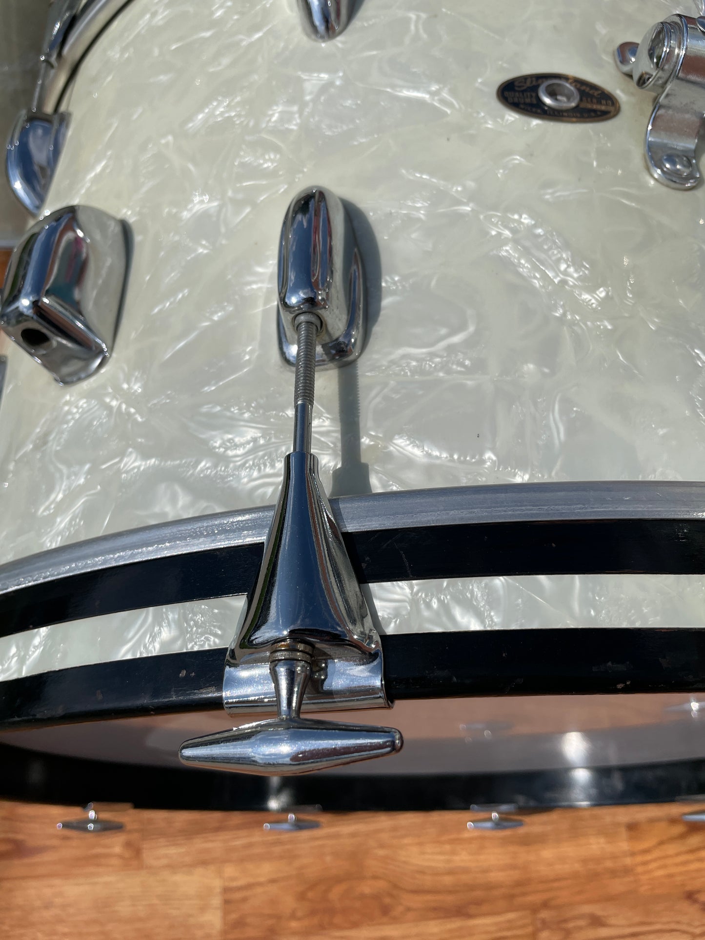 1960s Slingerland Gene Krupa Deluxe Outfit Drum Set White Marine Pearl 22/13/16