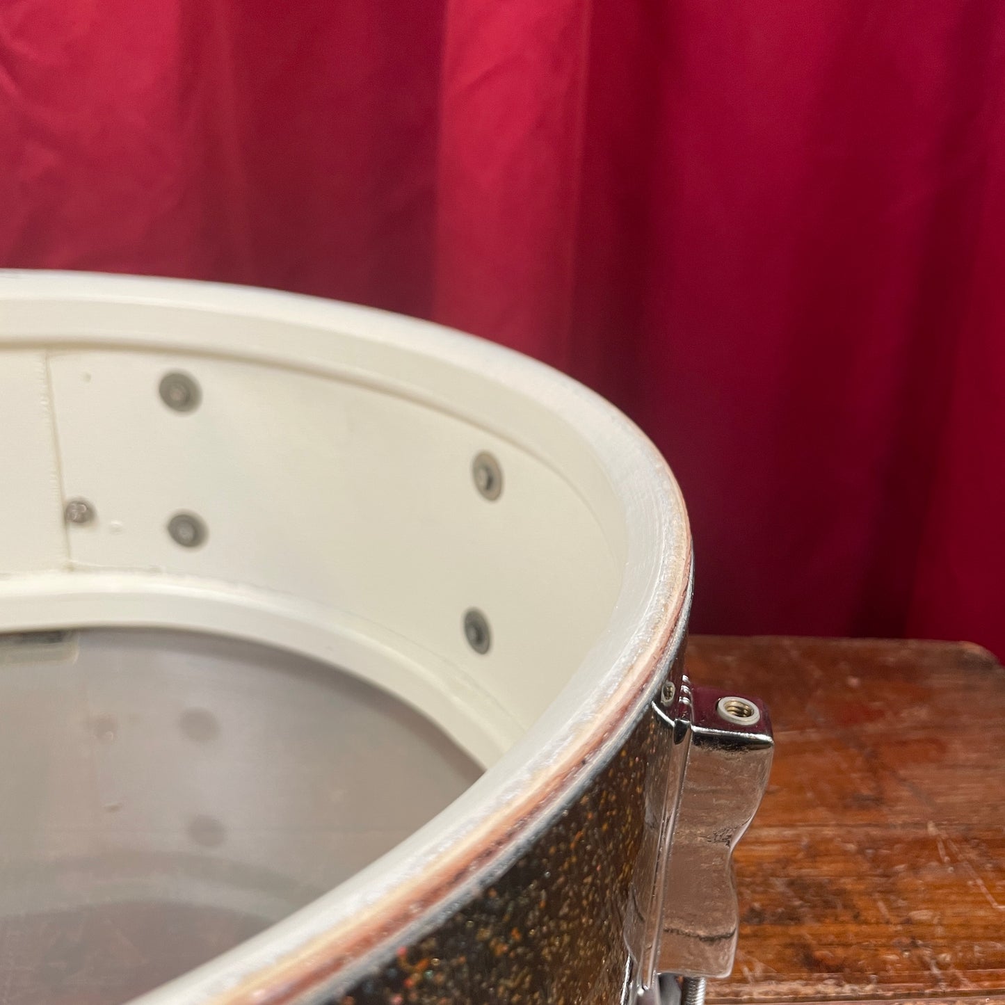 Early 1960s Ludwig 5.5x14 No. 900P Super Classic Snare Drum Black Galaxy Sparkle Pre-Serial COB