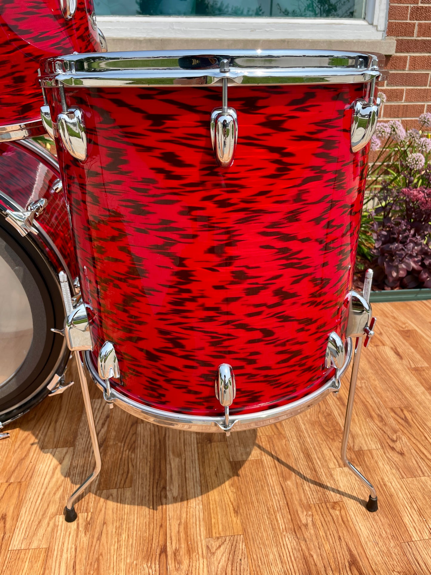 1960s Slingerland Drum Set Red Tiger Modern Solo Outfit 22/12/13/16