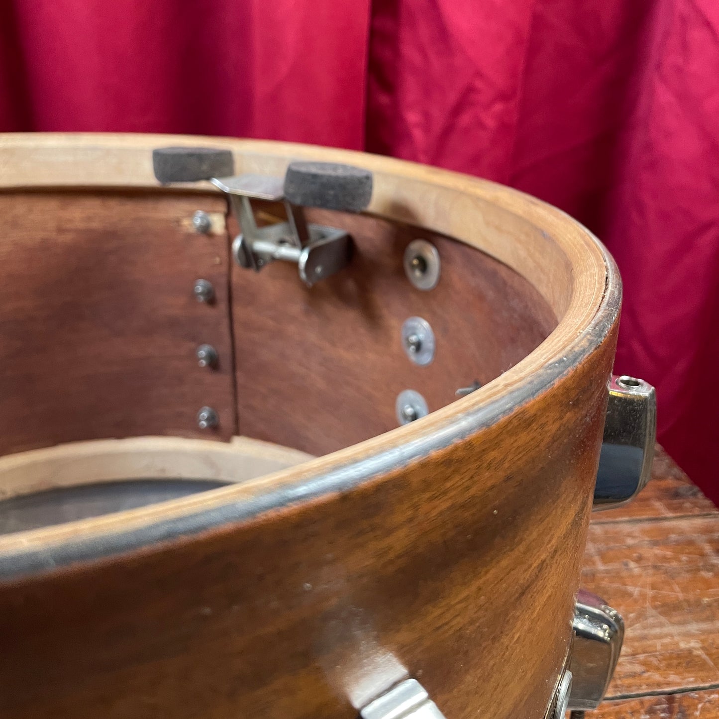 1953 Slingerland 8x14 Hollywood Ace Radio King Snare Drum Mahogany