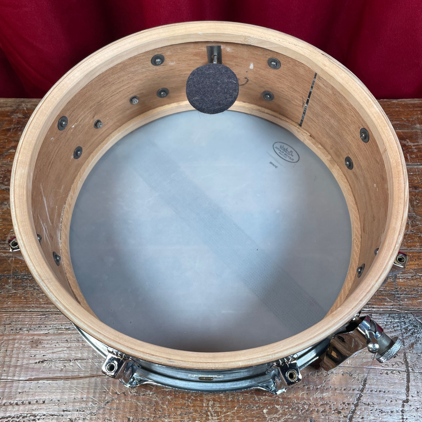 1958 Ludwig 5.5x14 No. 900P Trans Badge Super Classic Snare Drum Oyster Black Pearl COB