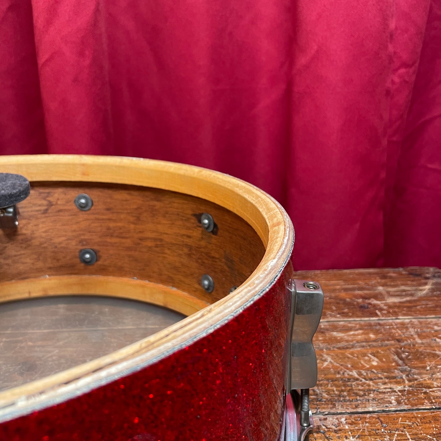 1955-1959 WFL 5.5x14 No. 900P Buddy Rich Model Super Classic Snare Drum Red Sparkle