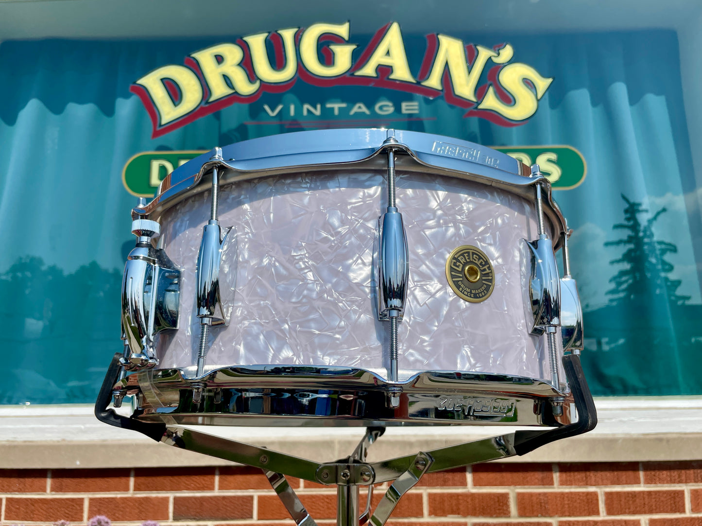 Gretsch Broadkaster 6.5x14 GK-6514 Snare Drum w/ Box White Marine Pearl