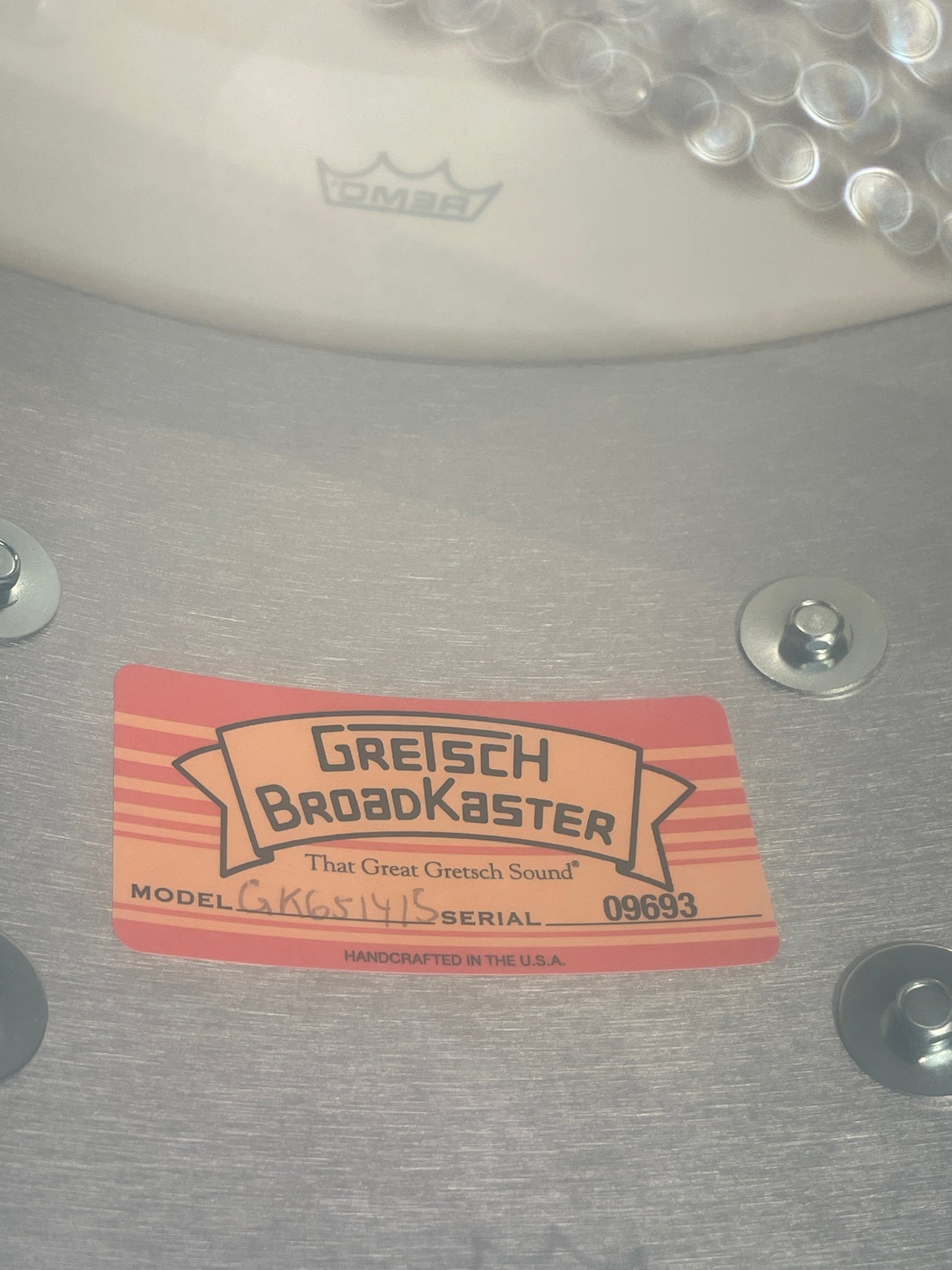 Gretsch Broadkaster 6.5x14 GK-6514 Snare Drum w/ Box White Marine Pearl