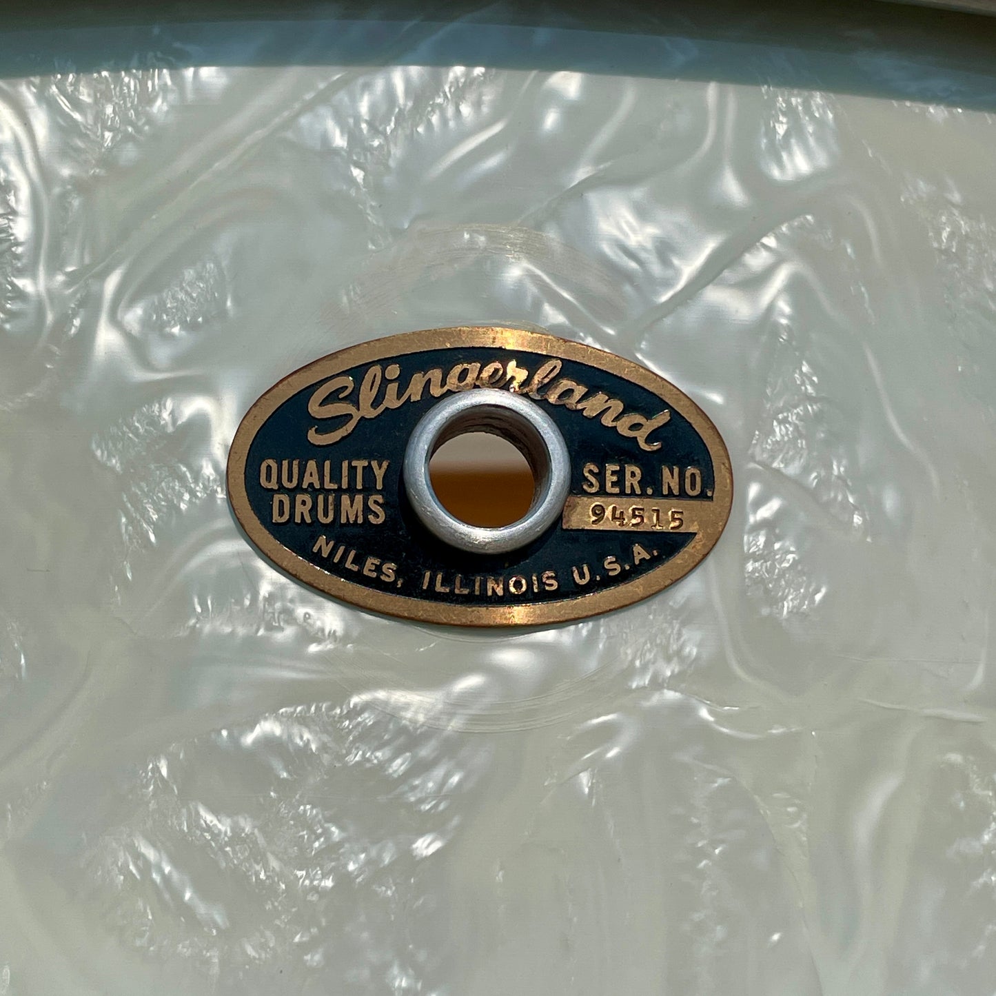 1964 Slingerland 5.5x14 Deluxe Student Model No. 161 Snare Drum White Marine Pearl