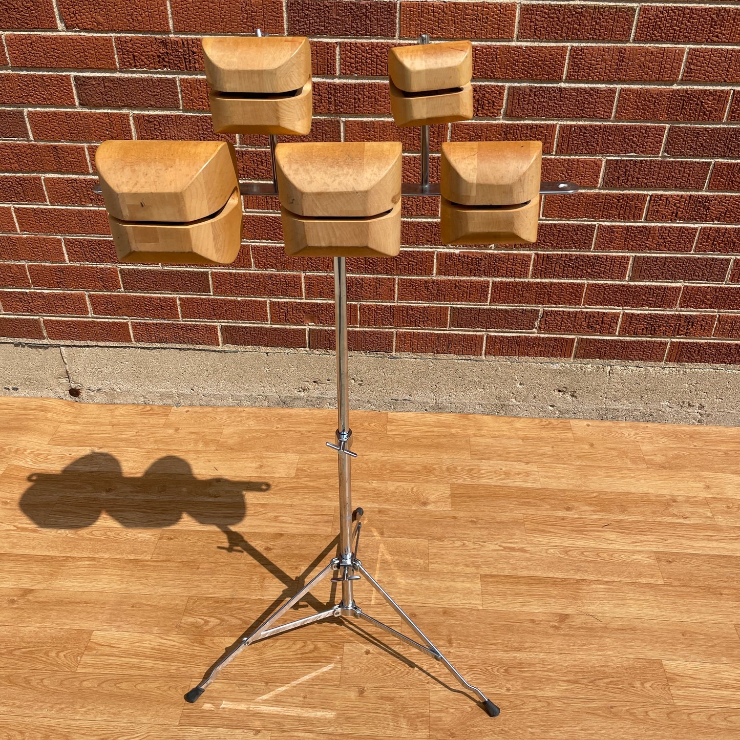 1970s-1980s Ludwig Concert Temple Block Set of 5 Staggered w/ Stand