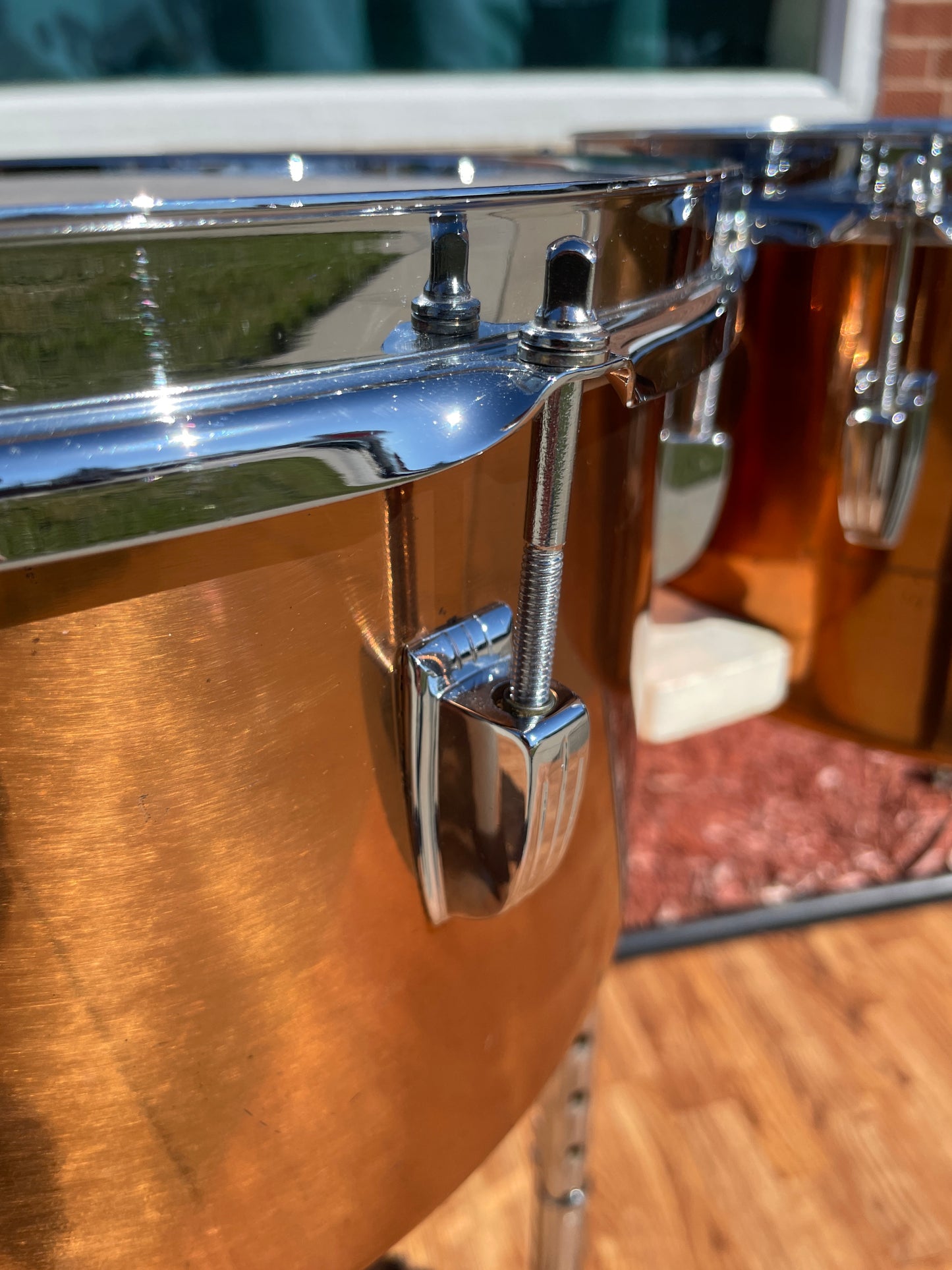 1960s Ludwig 13" / 14" Timbales Copper w/ Stand - Latin Percussion Drums
