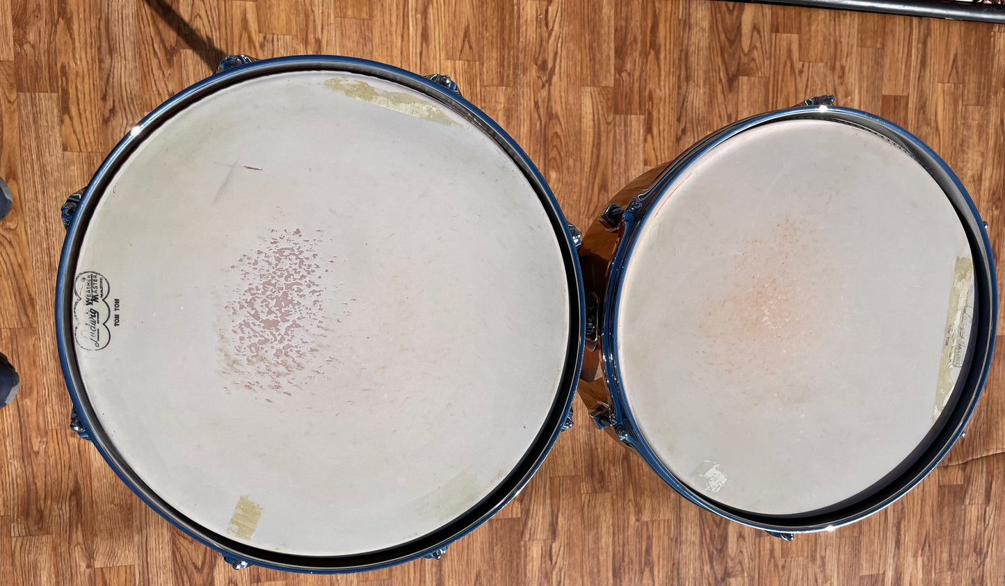 1960s Ludwig 13" / 14" Timbales Copper w/ Stand - Latin Percussion Drums