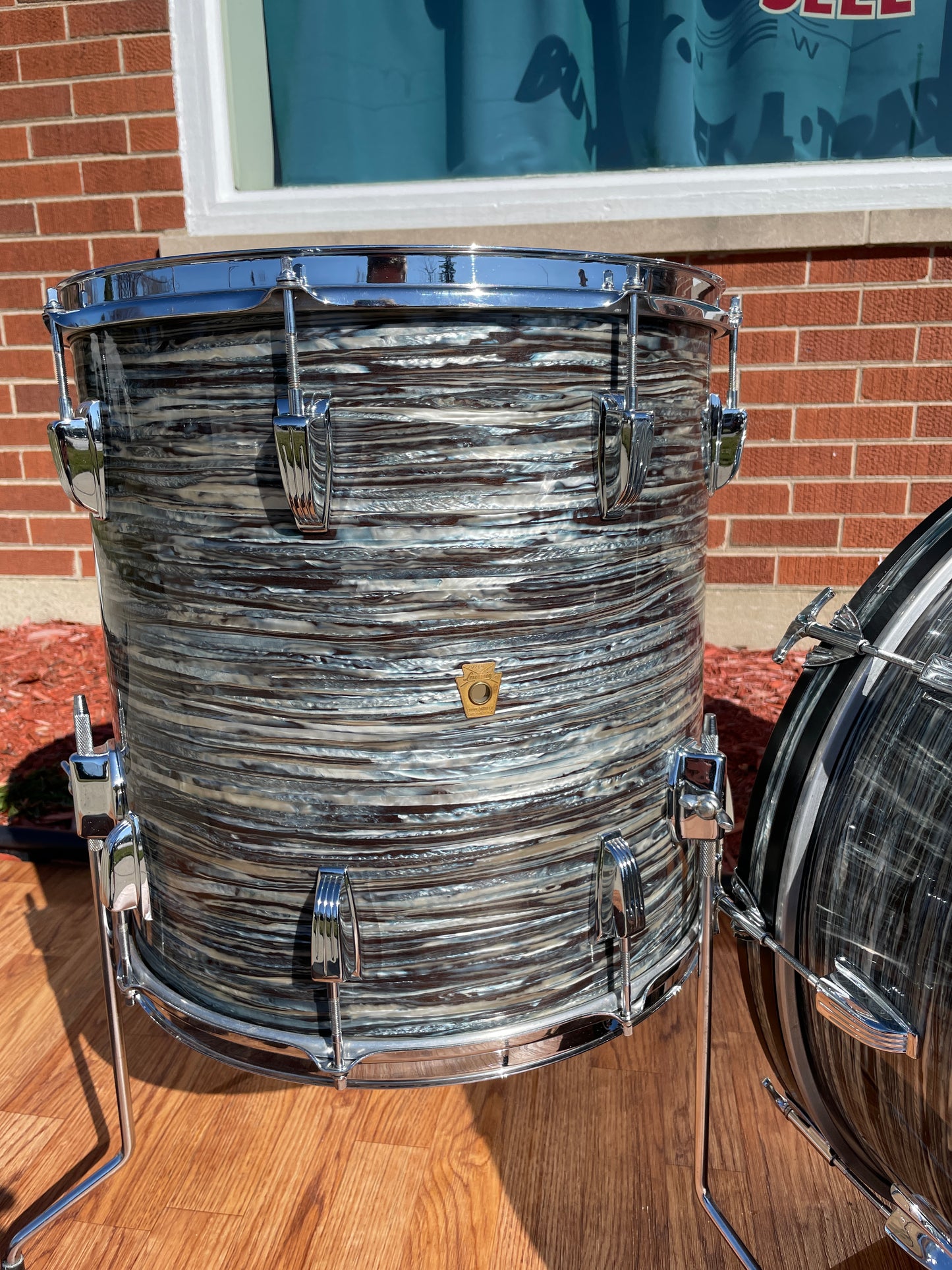 1964 Ludwig Super Classic Drum Set Oyster Blue Pearl 22/13/16 COB