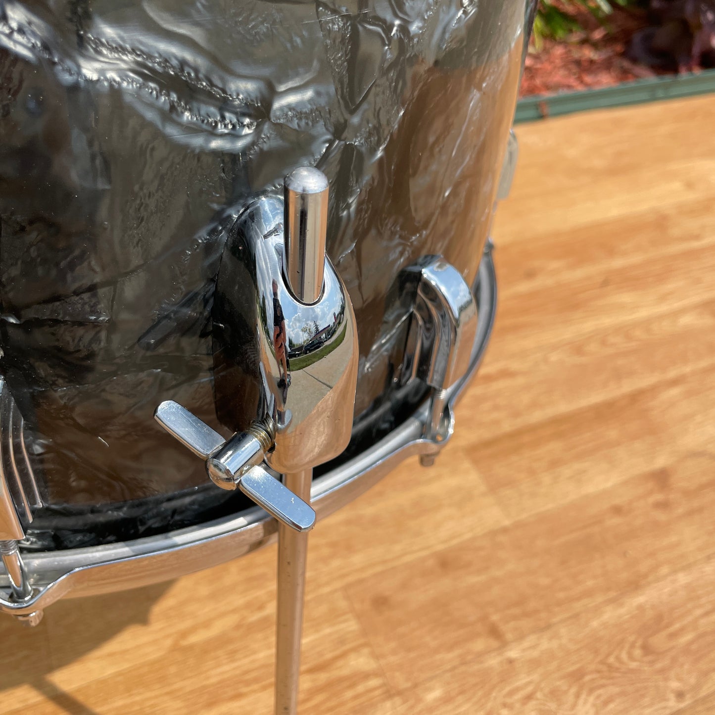 1960s Leedy by Slingerland 14x14 Floor Tom Single Drum Black Diamond Pearl