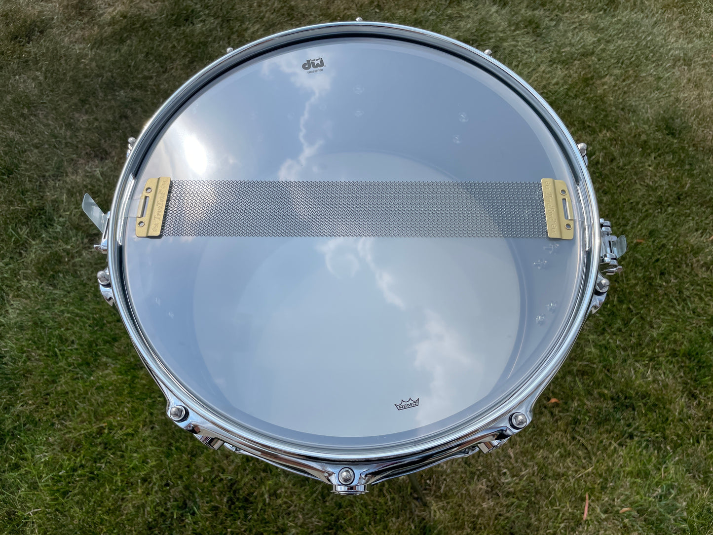 DW Collector's Series 6.5x14 Satin Black Over Brass Snare Drum w/ Box DRVD6514SVCBK