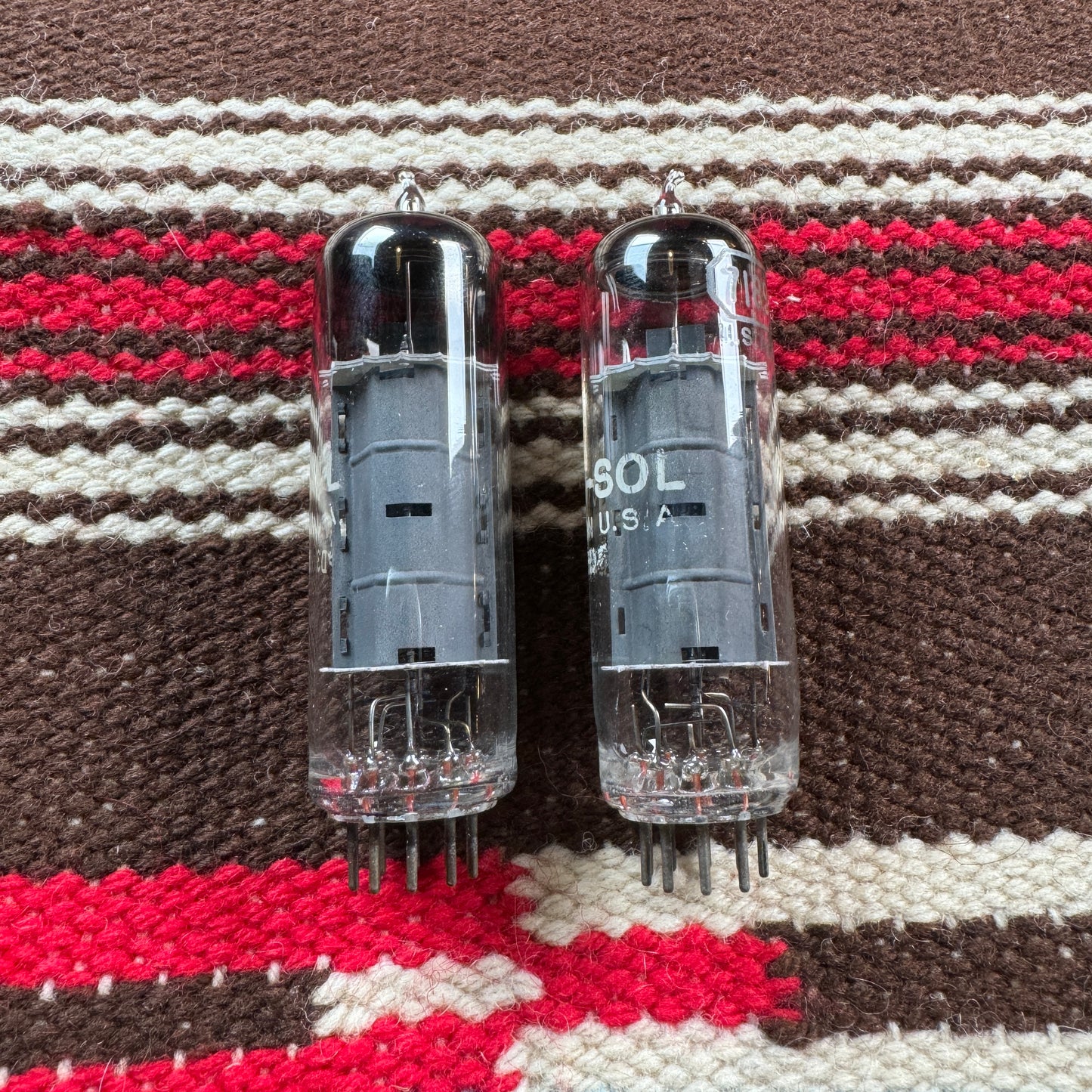 Vintage Tung-Sol 7189 Amplifier Power Tubes Pair Duet EL84/6BQ5 Made In USA #152