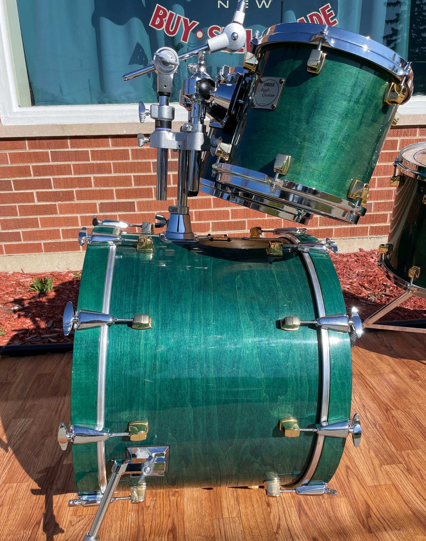 1994 Yamaha Maple Custom Drum Set Turquoise Maple MIJ 22/10/12/14/16