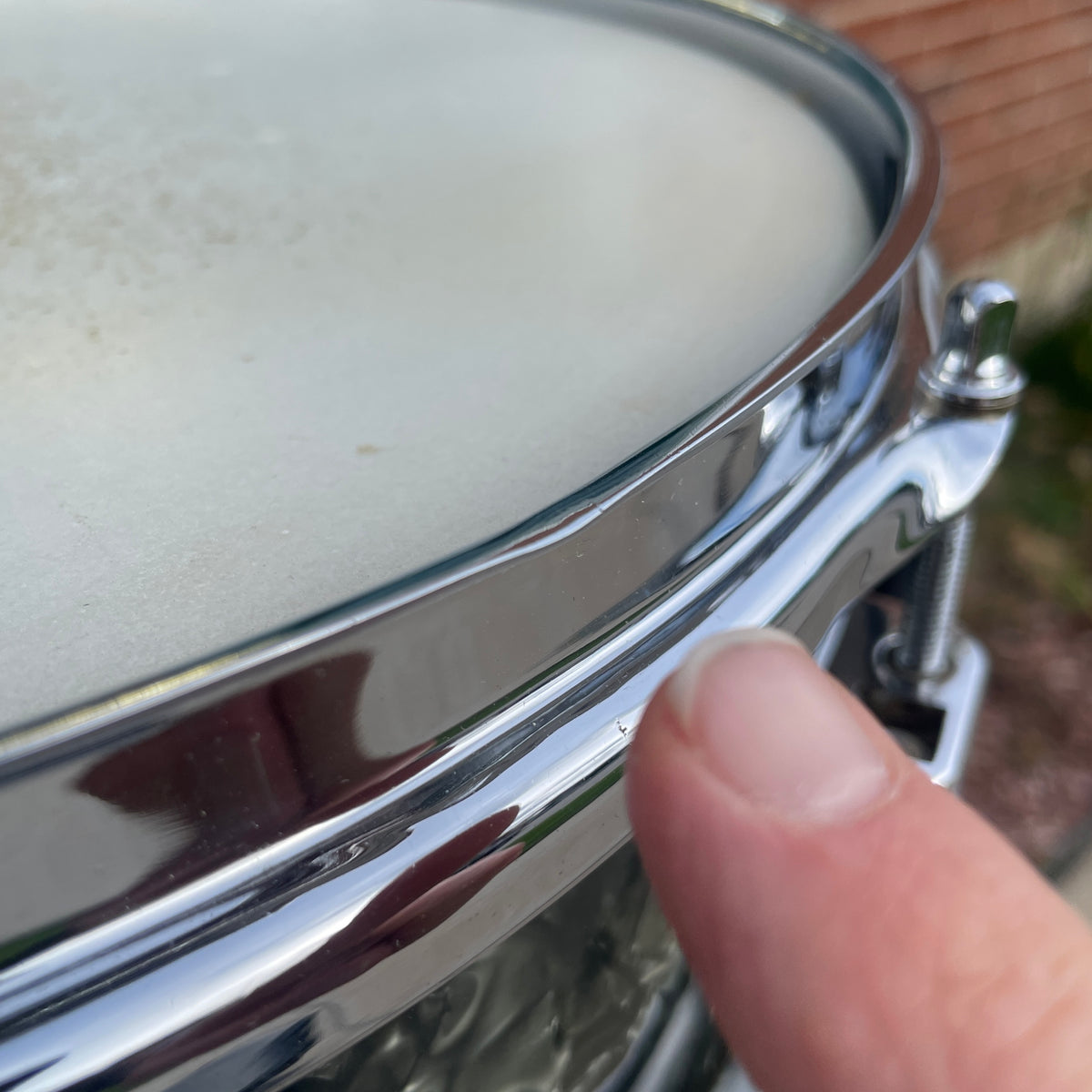 1958-1960 Ludwig Down Beat 4x14 Snare Drum Black Diamond Pearl