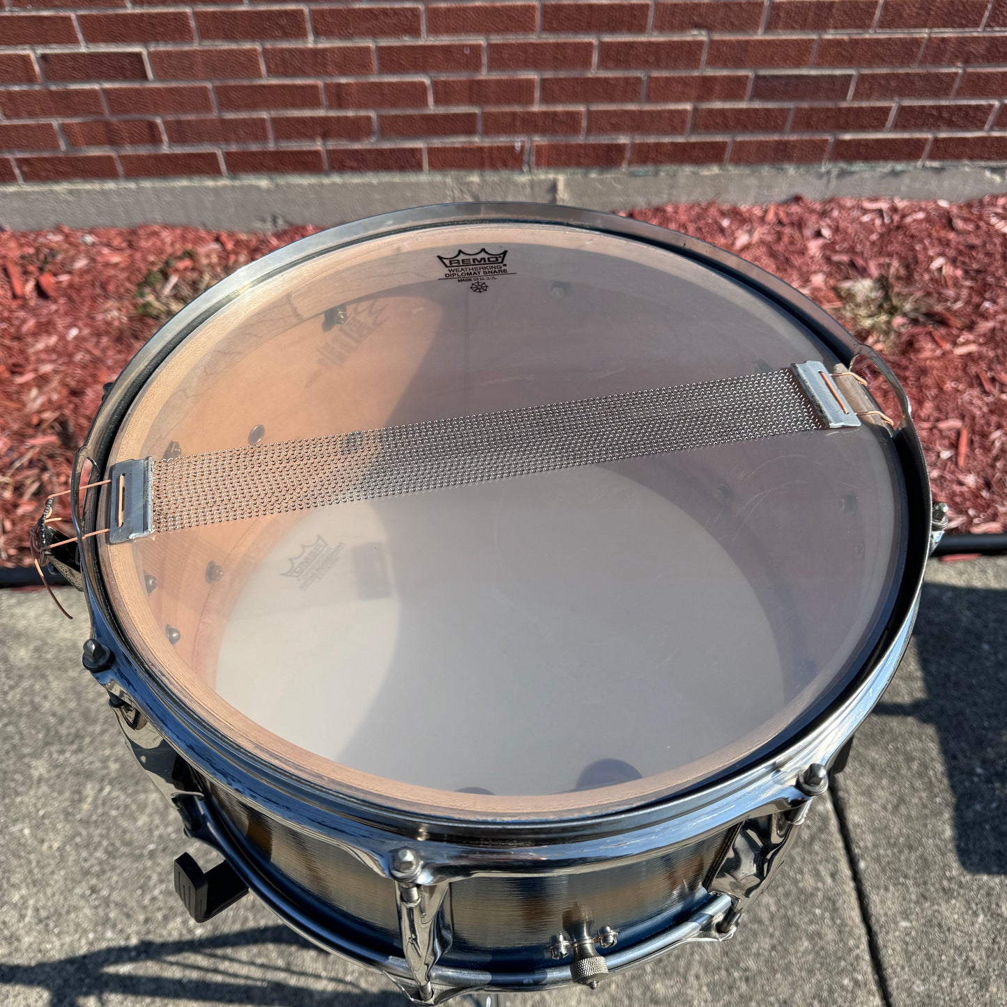 1930s-1940s WFL Ludwig 7x14 No. 416 Paramount Model Snare Drum Blue / Gold Duco Zephyr All American Swing