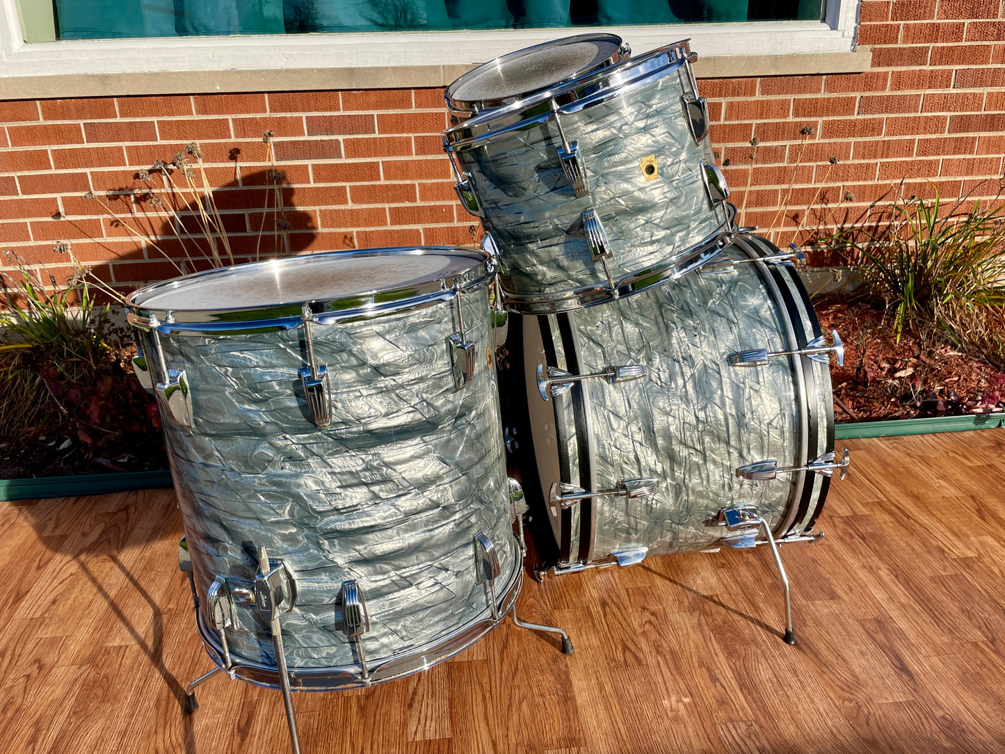 1967 Ludwig Hollywood Outfit Drum Set No. 983P Sky Blue Pearl 22/12/13/16