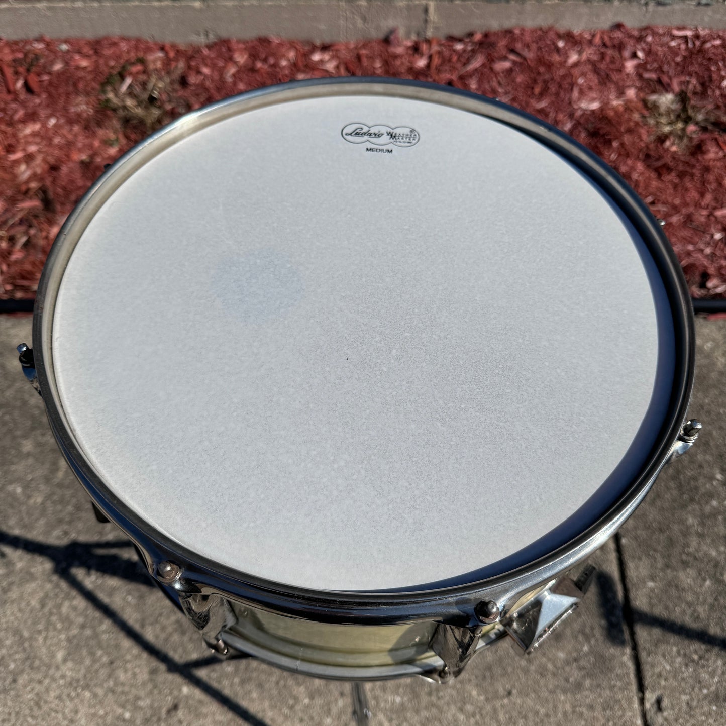 1937 WFL 7x14 No. 421 Hollywood Swing Snare Drum White Marine Pearl