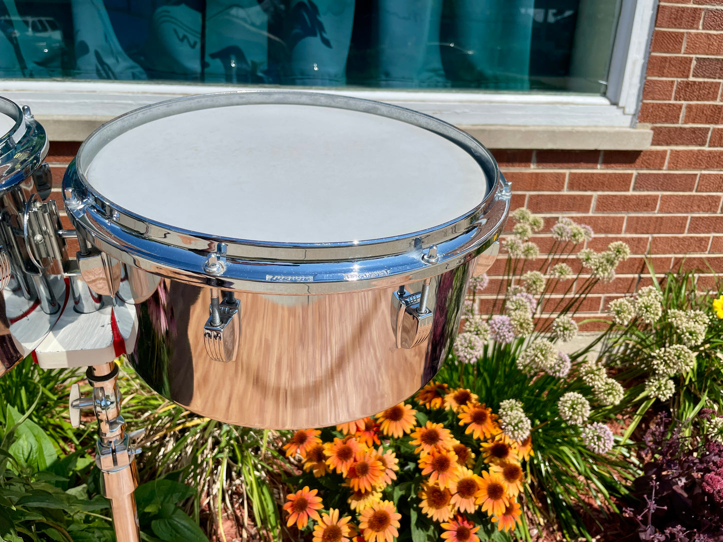 1980s Ludwig 13" & 14" Timbales Chrome w/ Stand