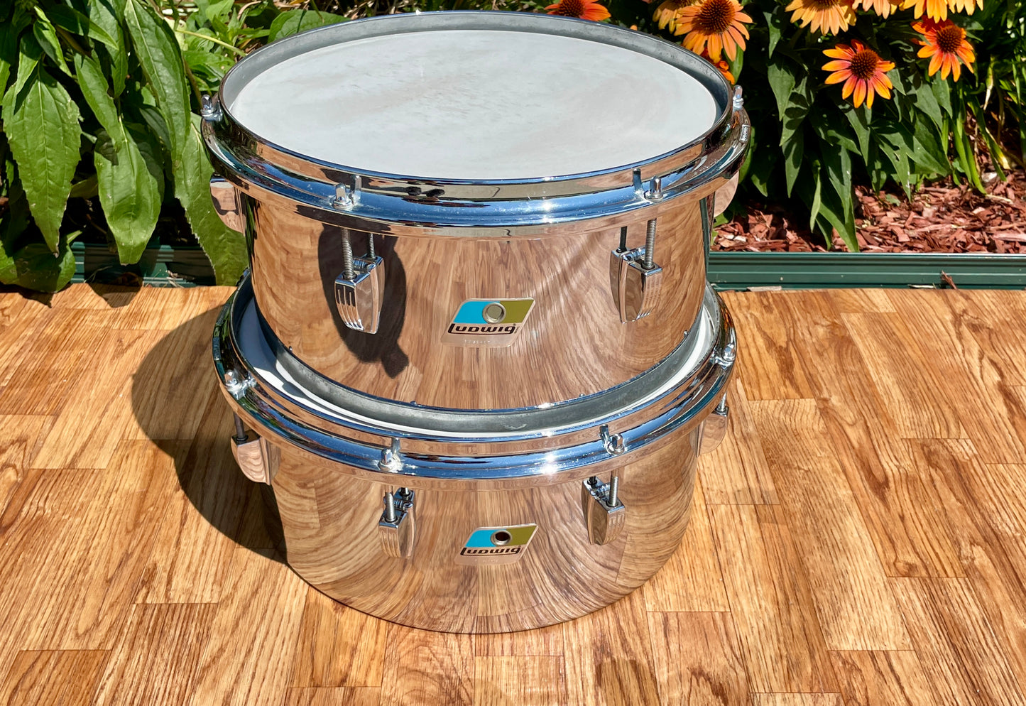 1980s Ludwig 13" & 14" Timbales Chrome w/ Stand