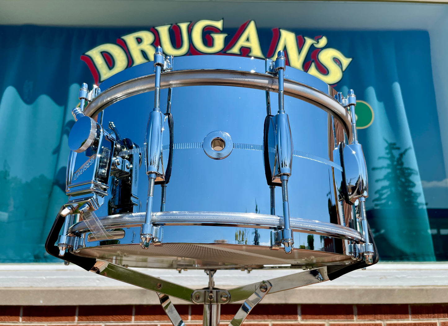 Gretsch USA Custom 6.5x14 G4164 Chrome Over Brass Snare Drum COB 301 Hoops Micro Sensitive Strainer