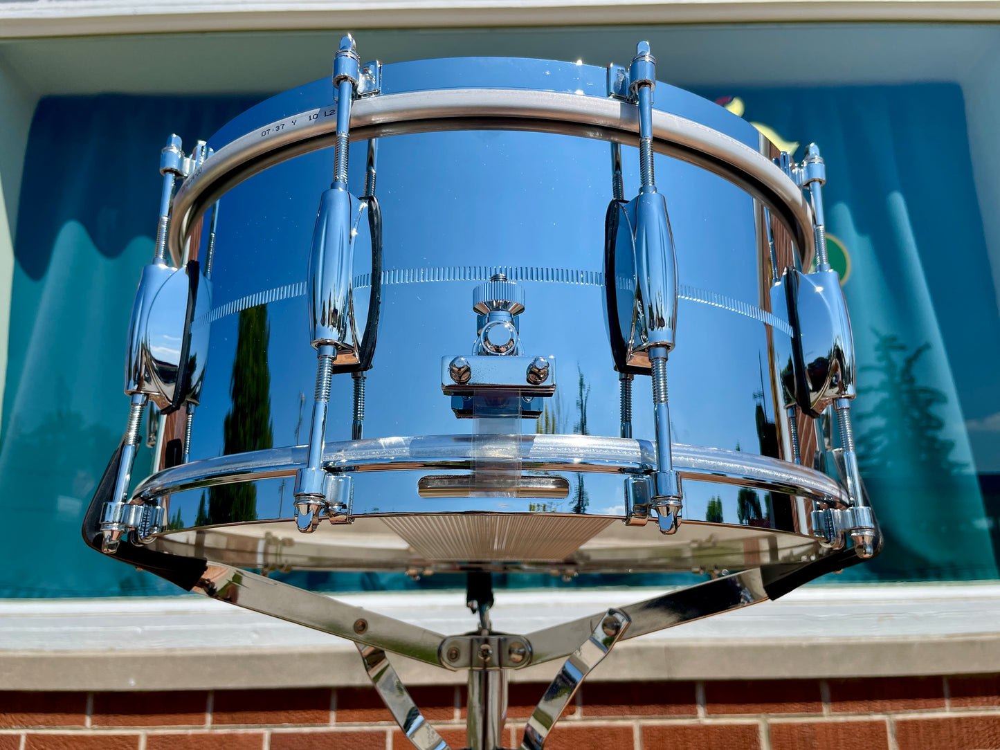 Gretsch USA Custom 6.5x14 G4164 Chrome Over Brass Snare Drum COB 301 Hoops Micro Sensitive Strainer