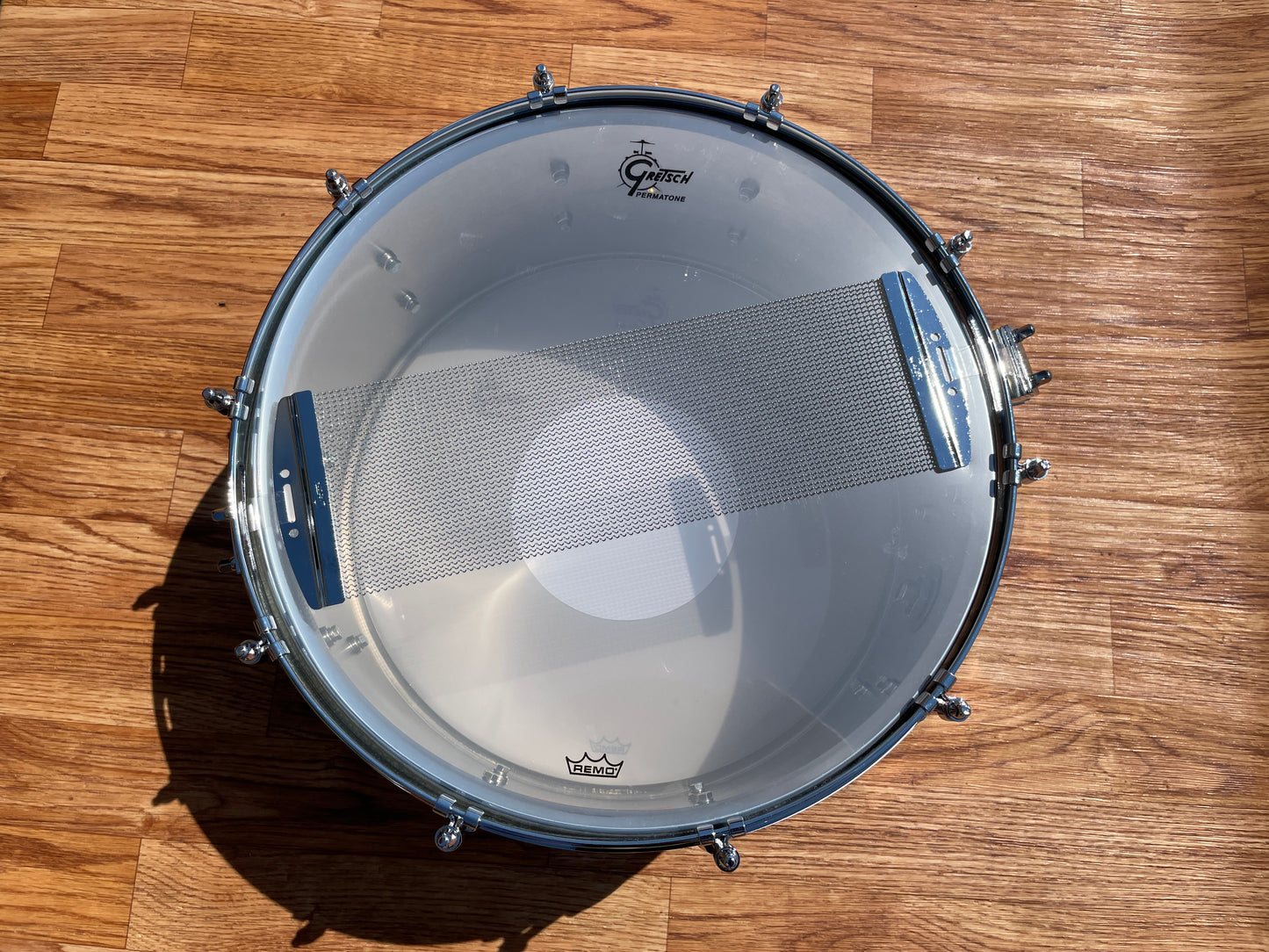 Gretsch USA Custom 6.5x14 G4164 Chrome Over Brass Snare Drum COB 301 Hoops Micro Sensitive Strainer