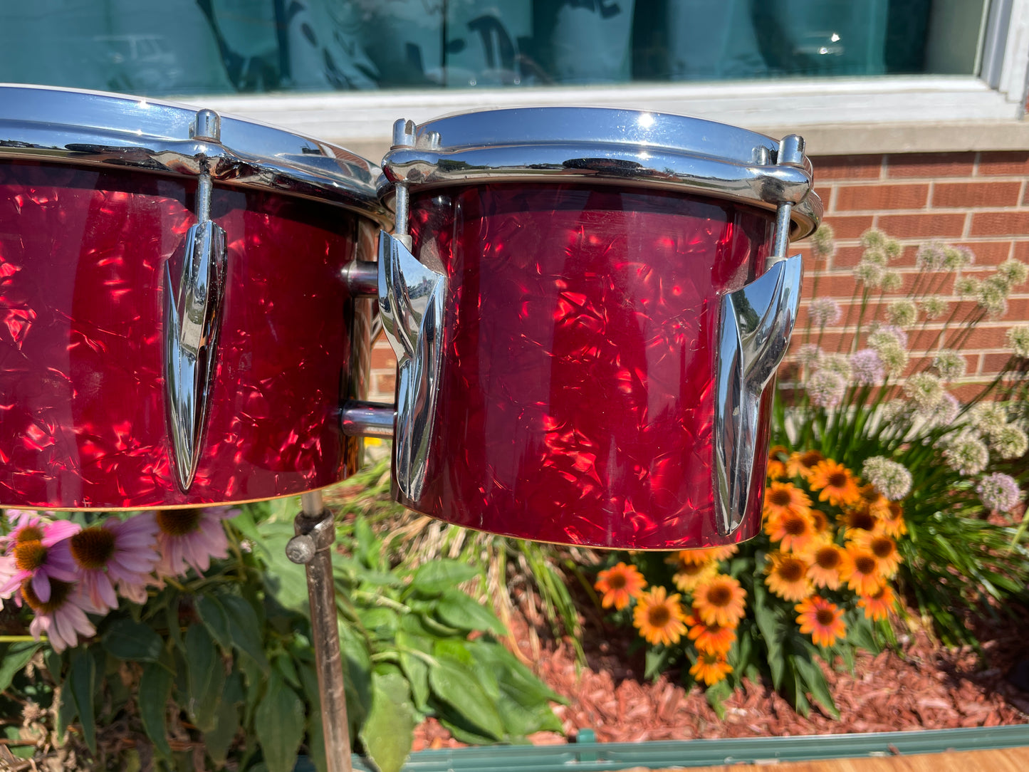 1960s Premier Stand Bongos No. 522 Burgundy w/ Stand