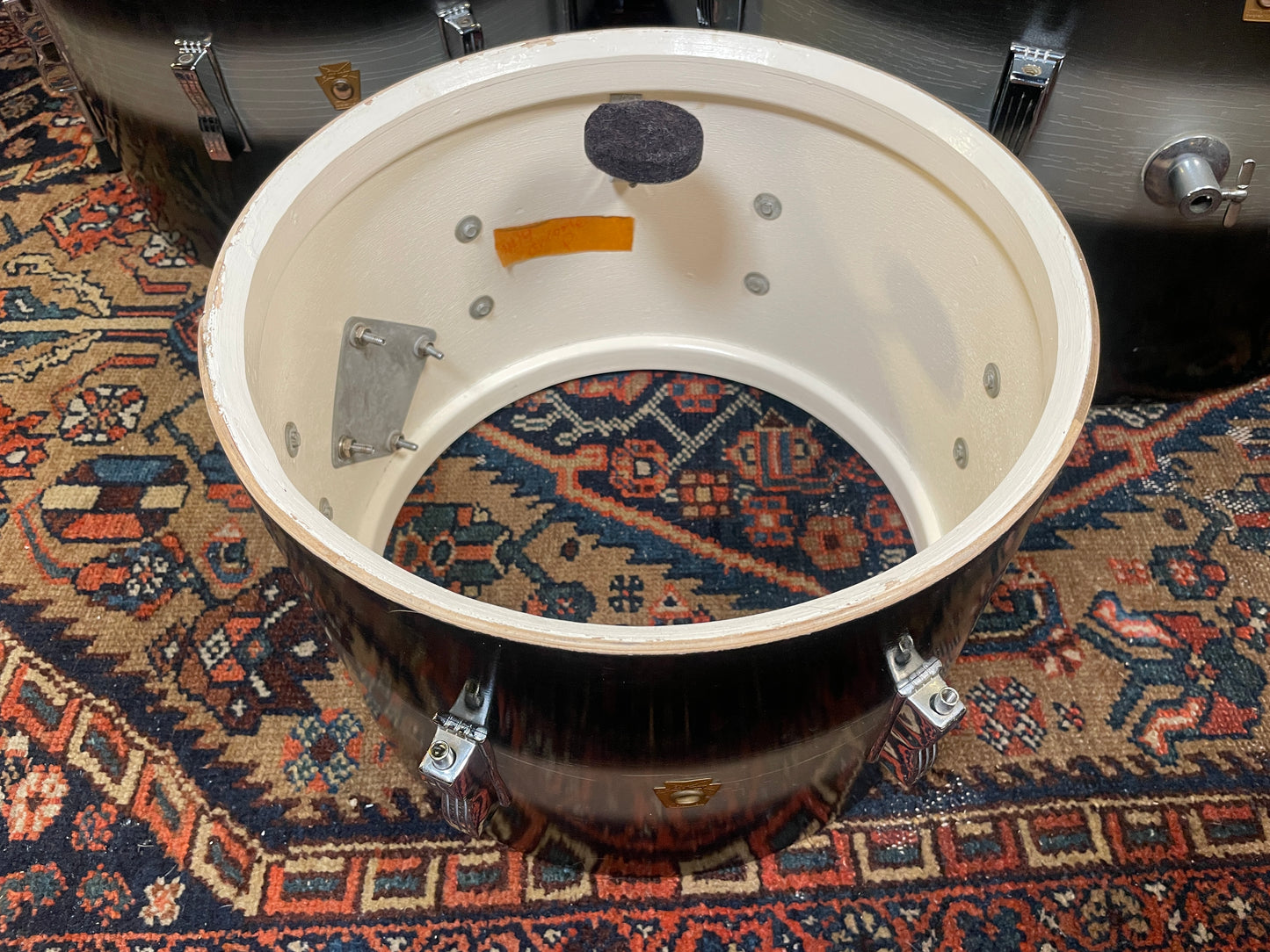 1961 Ludwig 3pc Club Date Drum Set Black/Silver Duco 22/13/15