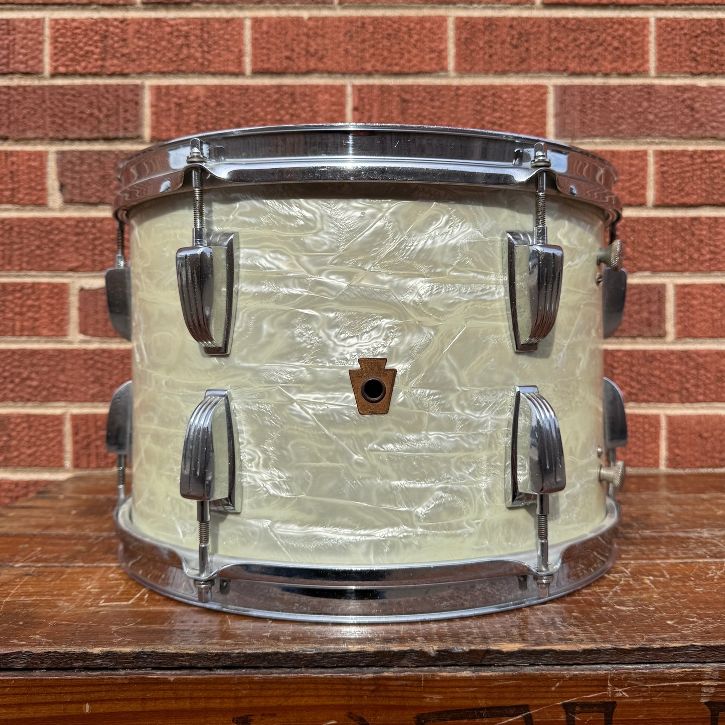 1950s WFL Super Classic 9x13 Tom Drum White Marine Pearl