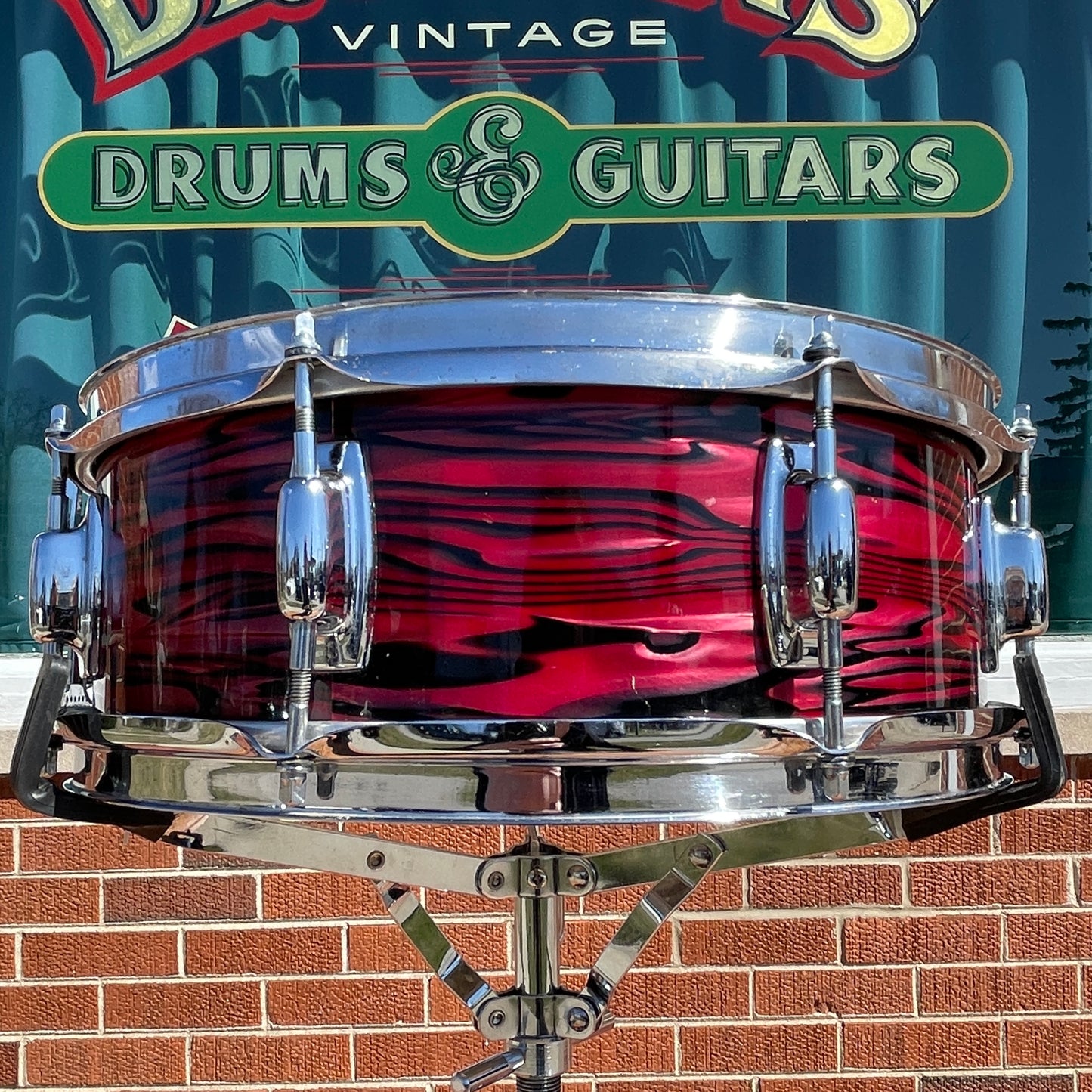 1970s Ludwig Standard 5x14 Snare Drum Ruby Strata
