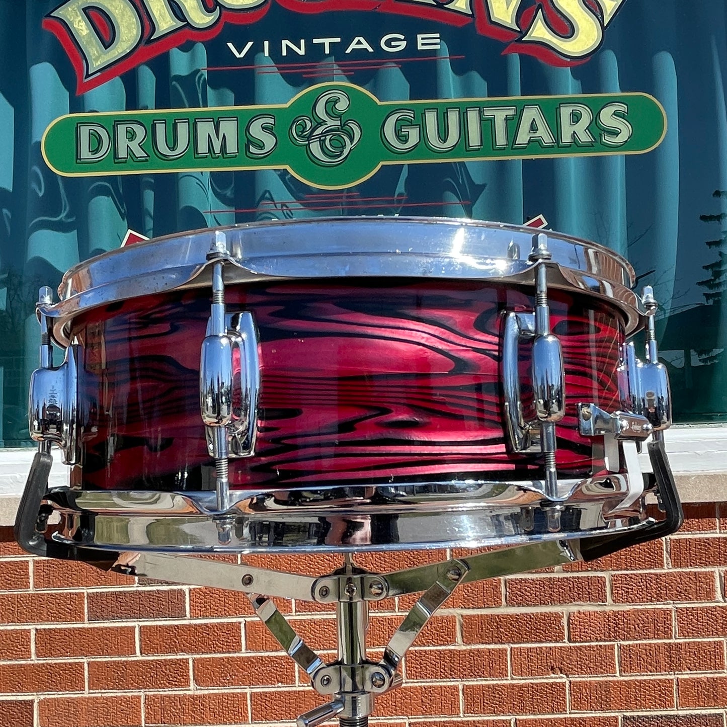 1970s Ludwig Standard 5x14 Snare Drum Ruby Strata