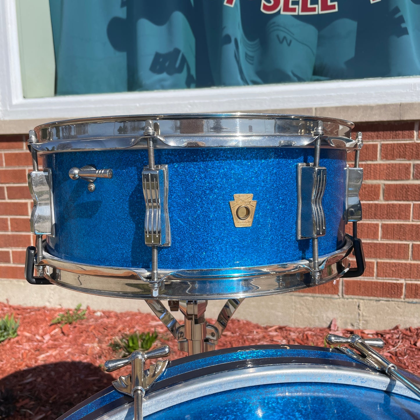 1964 Ludwig No. 998P Combo Outfit Drum Set Blue Sparkle 22/13/5x14 Jazz Festival