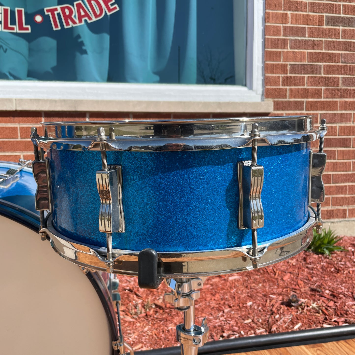 1964 Ludwig No. 998P Combo Outfit Drum Set Blue Sparkle 22/13/5x14 Jazz Festival